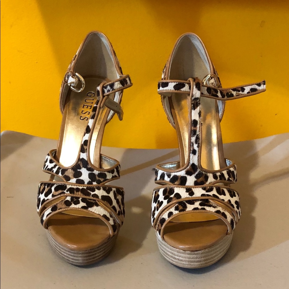 Guess Leopard Platform High Heel Shoes